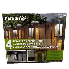 1193788 Paradise Solar 4 Led Accent Lights 10 Lumens Cast-aluminum Outdoor Decor