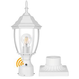 Partphoner 727536763772 Dusk To Dawn White Outdoor Post Light With Pier Mount Base