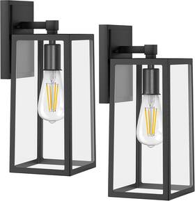 Partphoner 742089167372 Outdoor Light Fixtures Wall Mount Porch 2 Pack Black