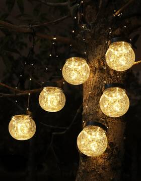Paso052ab6 Partphoner Solar Lanterns Lights Outdoor Waterproof 6-pack Powered Hanging
