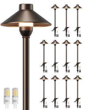 Paso068abc Partphoner Low Voltage Landscape Lighting 12-pack Aluminum 12v Pathway Lights With G4 B