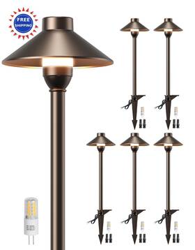 So068-1-12 Partphoner Outdoor Lighting 6pack Aluminum 12v Pathway Lights Waterproof Bronze