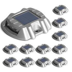 60a-p-12 Pasamic Driveway Lights Solar Powered Led 12 Pack Outdoor Alum