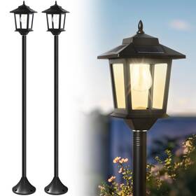 Pasamic 810166822473 63 Inch Solar Lamp Post 2pack Outdoor Lights Waterproof Pole Out