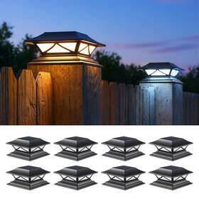 Zld001 Pasamic 8 Pack Solar Post Cap Lights Waterproof Outdoor For 4x4 5x5 6x6 Wood