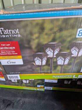 343-4541 Patriot Lighting Cora Solar Led Pathway Lights 4-pack Black Easy Installation