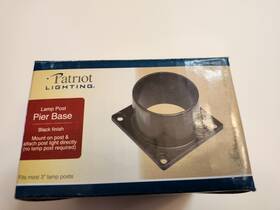 356-4022 Patriot Lighting Aluminum Lamp Post Pier Base - Black Finish Nib
