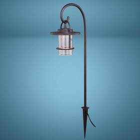 Edlv1805 Patriot Lighting 20 Inch Bronze Led Landscape Path Light Low Voltage Clear Seeded Glass Outdoor Lamp
