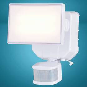 Patriot Lighting Moe23404 7.5 Inch White Solar Powered 240 Motion Sensing Led Outdoor Security Flood Light