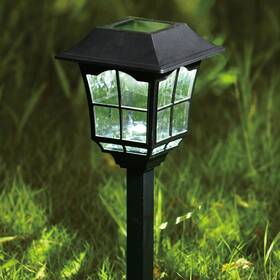 Patriot Lighting Mol743-6 6 Pack Set Black Solar Battery Landscape Bright White Led Outdoor Pathway Light