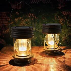 Pearlstar 712317325027 Solar Lanterns Outdoor - Hanging Lights 2 Pack Powered Waterpro