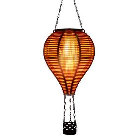 Pearlstar 760701204540 Solar Hot Air Balloon Lantern With Flame Light Outdoor Hanging Powered