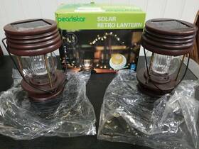 Am00005 Pearlstar Hanging Solar Powered Lantern Light Fixture Retro Porch Outdoor Waterproof 2 Pcs