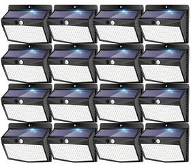 Peasur 734376837808 16 Packs Solar Motion Sensor Lights Outdoor Fence With 3 Lig
