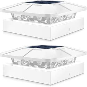 Peasur 744759252654 4x4in Solar Post Cap Lights Outdoor With 3 Modes 2 Packs Fence Light Sol
