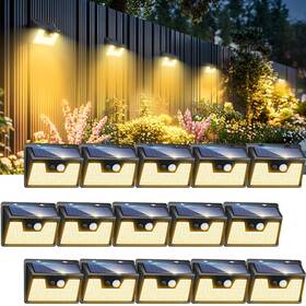 B0f8m9qnpq Peasur 15-pack Solar Outdoor Lights 140led 3000k Warm Motion Sensor Waterproof