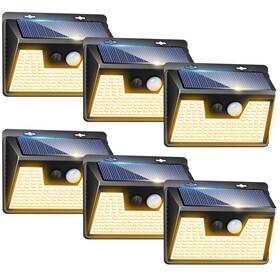 Ws18py-6 Peasur Solar Lights Outdoor Waterproof 6 Pack/140led Warm White Motion Sensor Lig