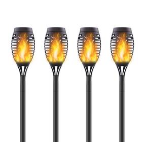 Permande 192132864398 4 Pack Upgraded Solar Lights Outdoor Mini Torch Light With Fl