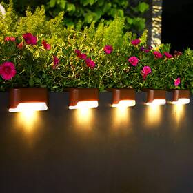 Phereu 754407540200 Solar Deck Lights Outdoor 16 Pack Step Led Waterproof Patio Brown