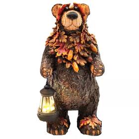 Phewnyzo 705353975738 5.12 Inch X 11. 4 Brown Bear Solar Garden Statue Lights