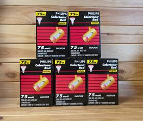 Br30 Philips 046677227388 Lot Of 5 Colortone Red 75 Watt Flood Light Bulb - New
