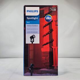 Philips 763351-101 New Red Led Spotlight Indoor Outdoor Holiday Projector Light