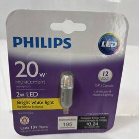 9090011318 Philips 2w/20w G4 Capsule Shape 12v Led Light Bulb Bright White