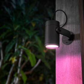 Philips Hue 726084625693 Lily 640 Lumens Outdoor Black Spotlight Smart Low Voltage Plug-in Integrated Led