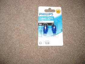 Bc4t5 Philips Led 046677416065 2 Pack Landscape Bc4t5/b/tp 4-watt T5 12-volt Blue Wedge Base Light Bulb