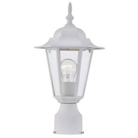 1jay-17401wh Pia Ricco 1-light Textured White Outdoor Post Light With Clear Glass