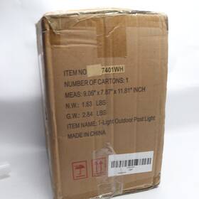 7401wh Pia Ricco 1-light Textured White Outdoor Post Light With Clear Glass