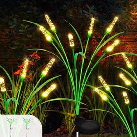 Pny-a-0134 Pinyue Foyucool Reed Solar Garden Lights Outdoor 15.7 Inch 2 Pack 12 Led