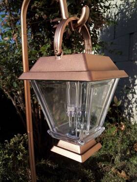 Led-24 Plastic Nh30s Solar Lantern With Hanging Cane-copper Colored-white