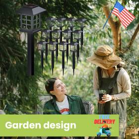 Pleapop 744784755236 Lights Solar Pathway Outdoor Pack Waterproof Led Garden 12 Landscape Hrs 10light