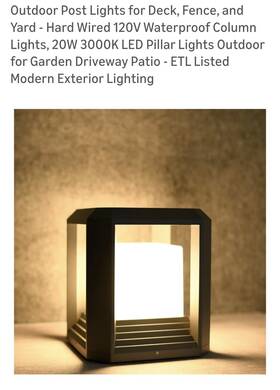 Pl03es20w Plusled Outdoor Led Post Light For Deck/patio 3000k Warm White 9.88 Inch X9.88 X10.63