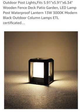 5.91x5.91.6.34 Plusled Pl04es13w Outdoor Led Post Light For Deck Patio 13w 3000k Black