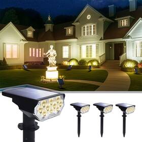 Polighty 728683472166 4 Pack Solar Powered Outdoor Spot Lights Outside Waterproof 20 Leds Landscape Sp