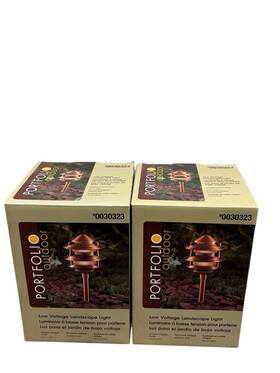 0030323 Portfoilio Outdoor 897843002939 2 Portfolio 11w 12v 3-tier Pogota Landscape Path Light Aluminum Antique Copper