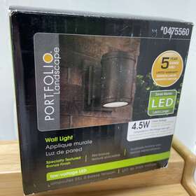 0475560 Portfolio Landscape Led Wall Porch Patio Light 4.5w Low Voltage Textured Bronze