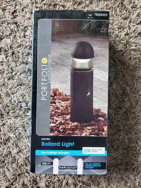 0688429 Portfolio 20w Black Low Voltage 12v Garden Landscape Bollard Path Light Lamp Metal