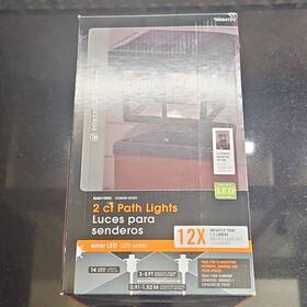 0688479 Portfolio 2 Solar Led Pathway Lights Warm White 14 Lumens 3300k Black Finish