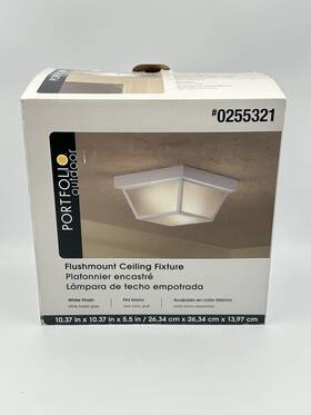 255321 Portfolio White Indoor/outdoor Flush Mount Light