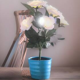 2851219 Portfolio Lighted Flowers In Pot Solar Powered. 8 Hour Run Time Led Bulbs 10 Lumens Ff