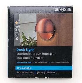 94286 Portfolio 725916104726 Landscape Deck Light Antique Copper Finish #94286 Low Voltage Nib