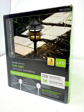 Portfolio 815710020343 Landscape Path Light 3w Low Voltage Led 160 Lumens Black Finish New