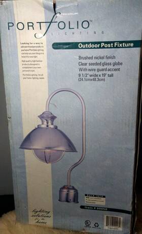 Hum1801a Portfolio Ab-33-1 W4596 Outdoor Exterior Pole Post Lamp Light Fixture Industrial Modern Nickel