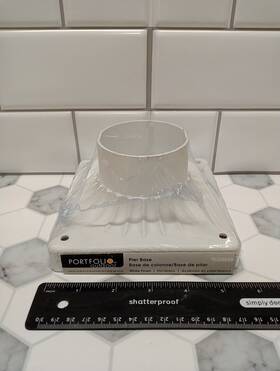 Pb-01mww Portfolio Pier Mount Base Cast Aluminum Adapter In White Finish Fs