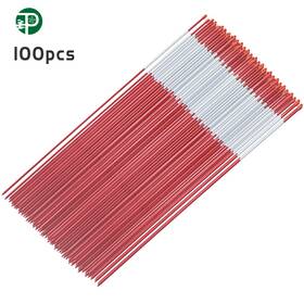 Pf2209152 Powerfit 100 Pack Driveway Markers Reflective Snow Stakes 48 Inch 5/16ftft Dia Red