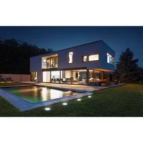 Private Brand Unbranded 445004574578 Solar Silver Led Weather Resistant In-ground Disk Path Light 4-pack