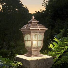 Ptoug 729620437378 Outdoor Column Lights Waterproof Antirust Aluminum Pillar Lamp E26 Glas